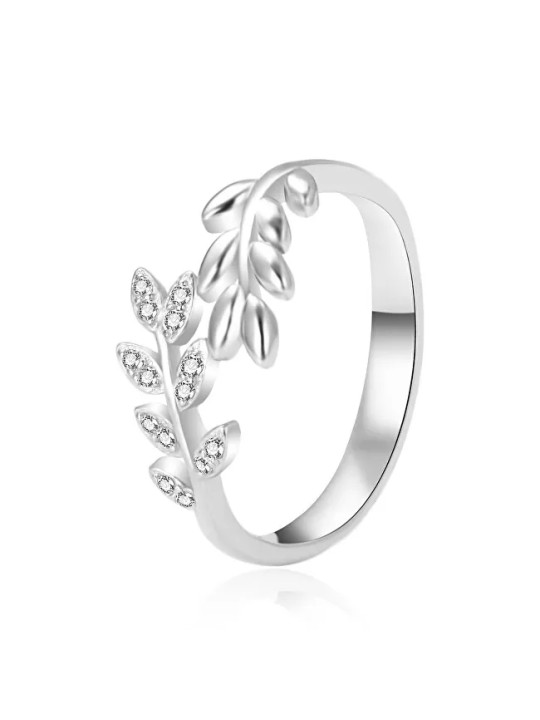 Agato Anello in argento con foglie AGT-R29W - Diametro: 54 mm donna