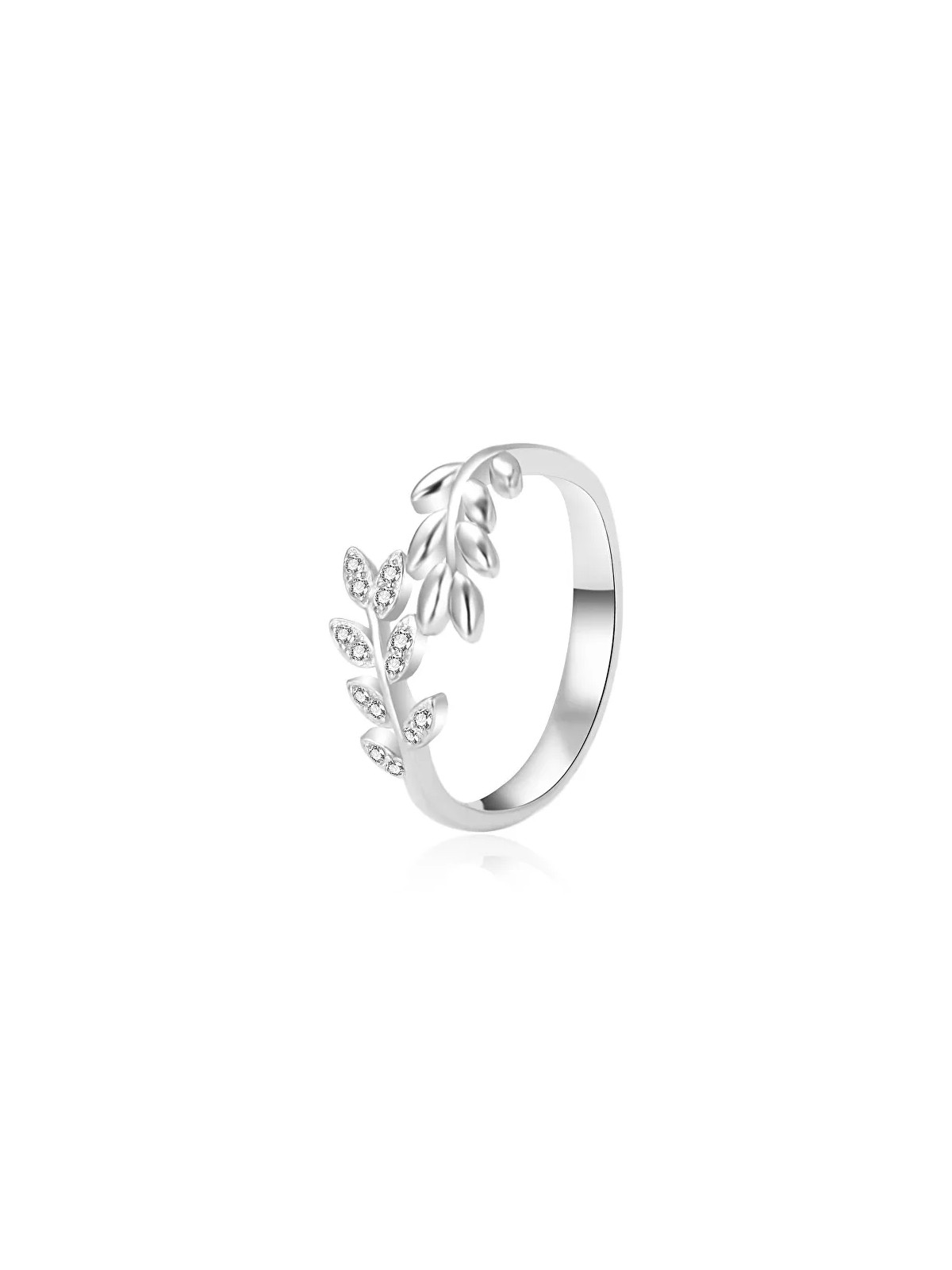 Agato Anello in argento con foglie AGT-R29W - Diametro: 54 mm donna