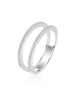 Agato Anello in argento con zirconi AGT-R18W - Diametro: 54 mm donna