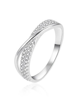 Agato Elegante anello in argento con zirconi AGT-R19W - Diametro: 52 mm donna
