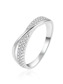 Agato Elegante anello in argento con zirconi AGT-R19W - Diametro: 56 mm donna