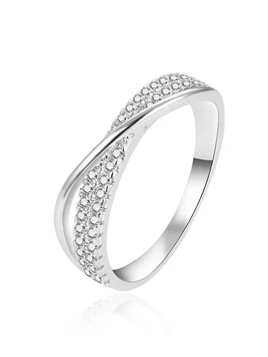 Agato Elegante anello in argento con zirconi AGT-R19W - Diametro: 56 mm donna