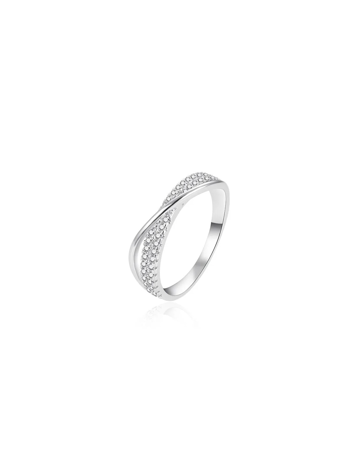 Agato Elegante anello in argento con zirconi AGT-R19W - Diametro: 56 mm donna
