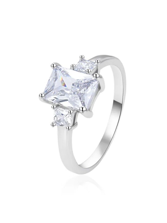 Agato Anello in argento con zirconi scintillanti AGT-R25W - Diametro: 54 mm donna