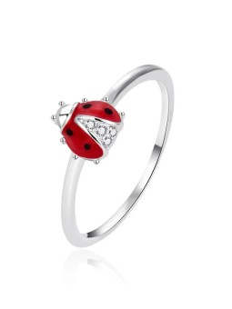 Agato Anello per bambini in argento Coccinella AGT-RD03 - Diametro: 50 mm donna