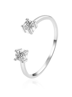 Agato Anello aperto in argento con zirconi AGT-R20W - Diametro: 57 mm donna