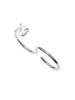 PDPAOLA Modello doppio anello in pietra zircone Sofia AN02-A27 - Diametro: 48 mm donna