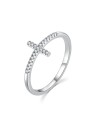 MOISS Elegante anello in argento con croce R00020 - Diametro: 60 mm donna