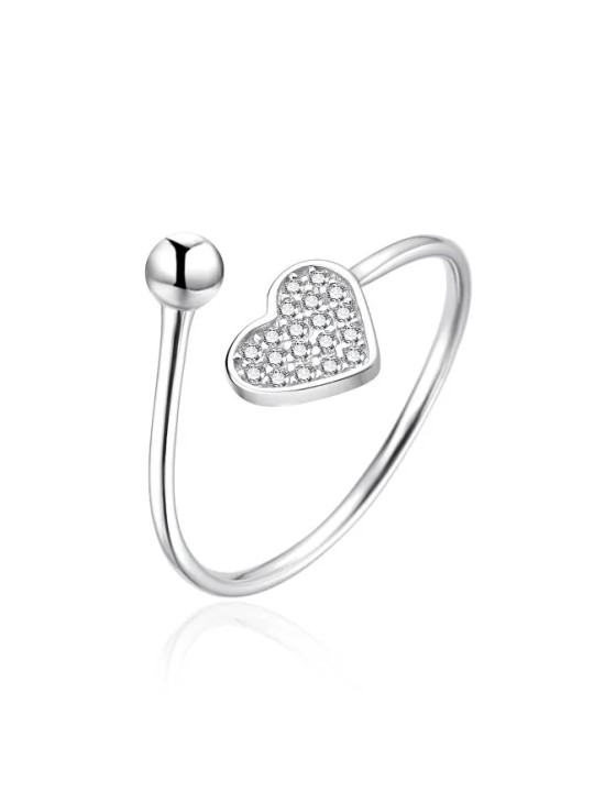 Agato Anello in argento a cuore aperto AGT-R36W - Diametro: 62 mm donna