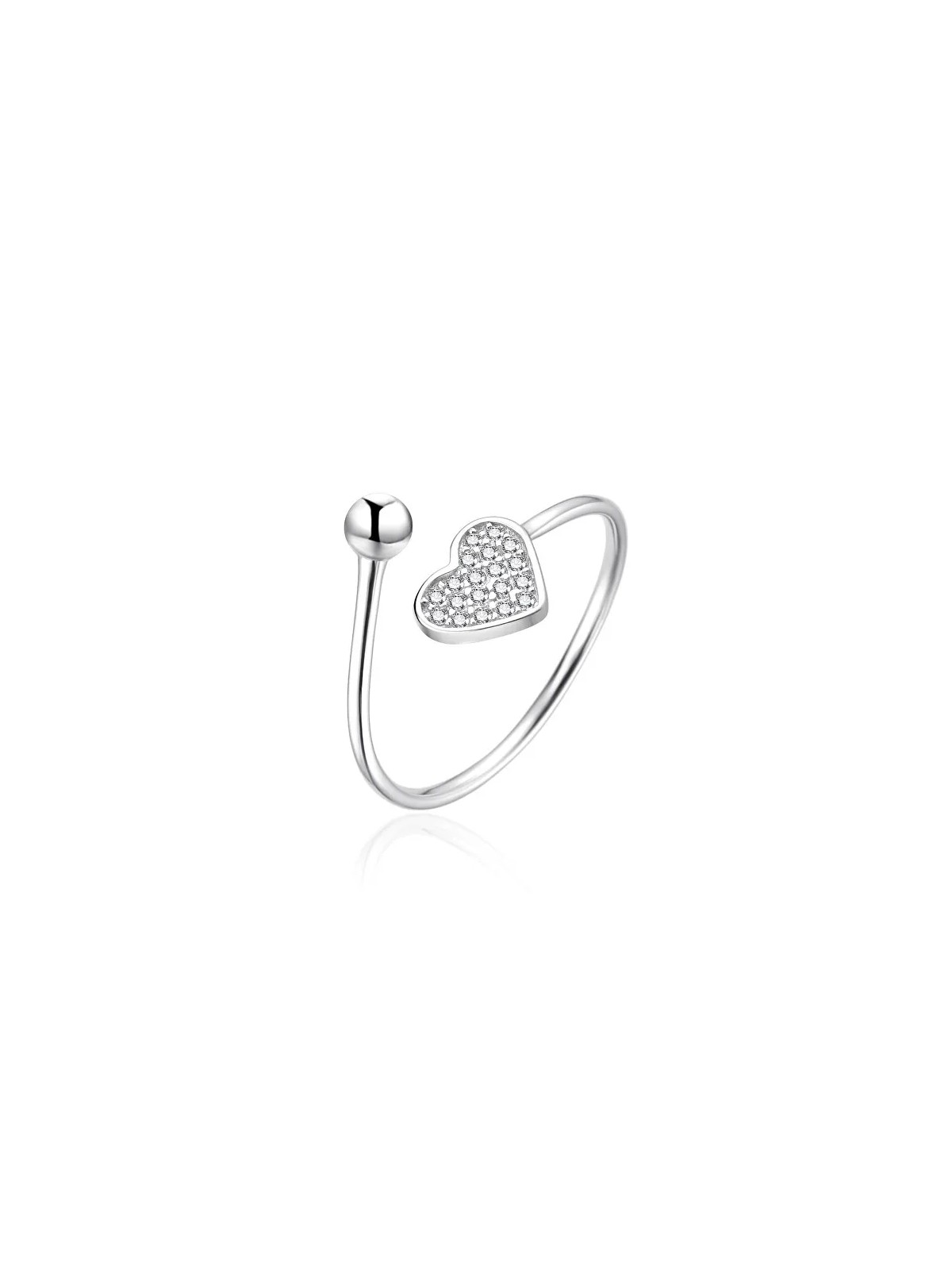 Agato Anello in argento a cuore aperto AGT-R36W - Diametro: 62 mm donna
