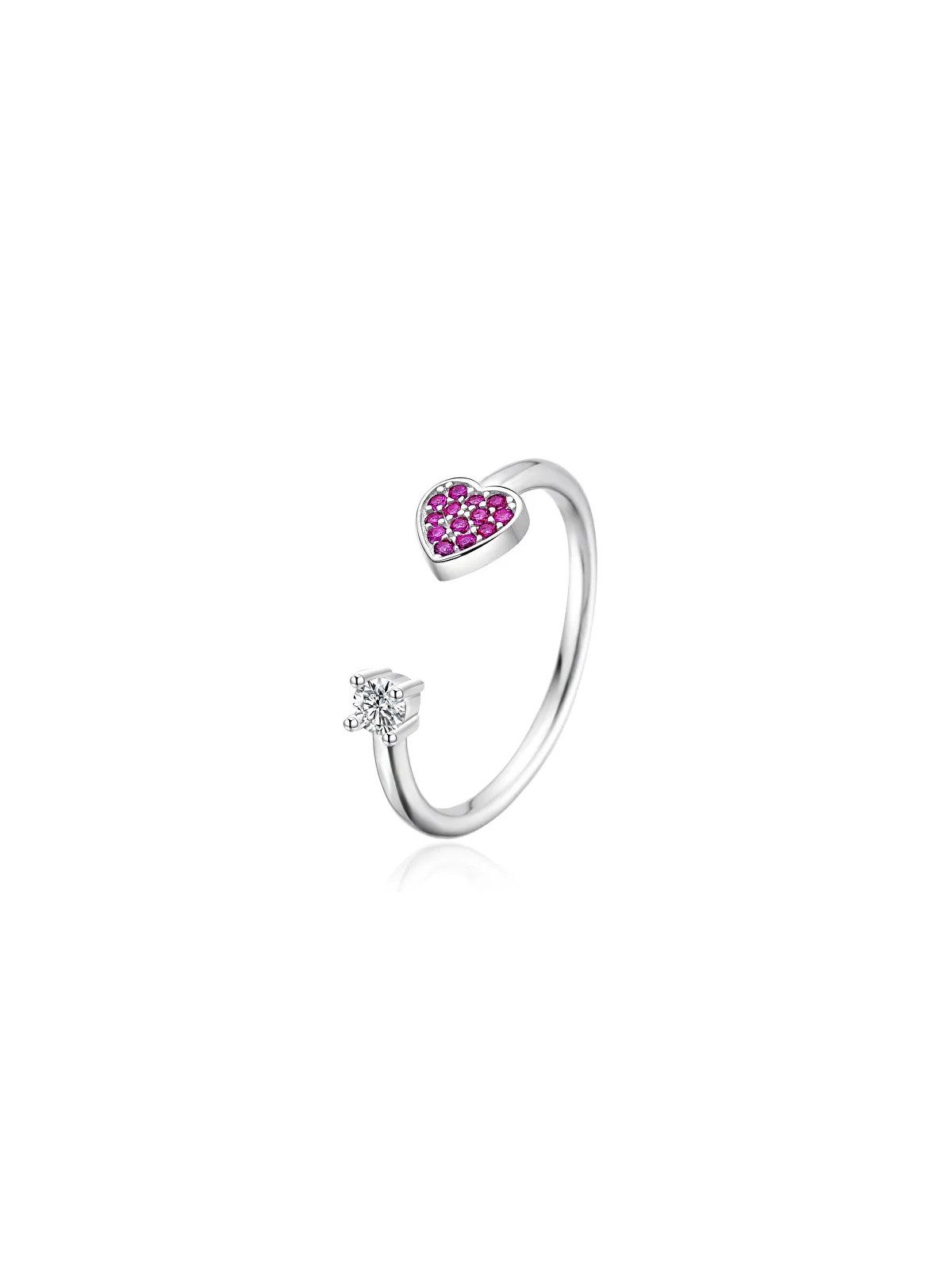Agato Anello aperto in argento a forma di cuore AGT-R35WF - Diametro: 57 mm donna