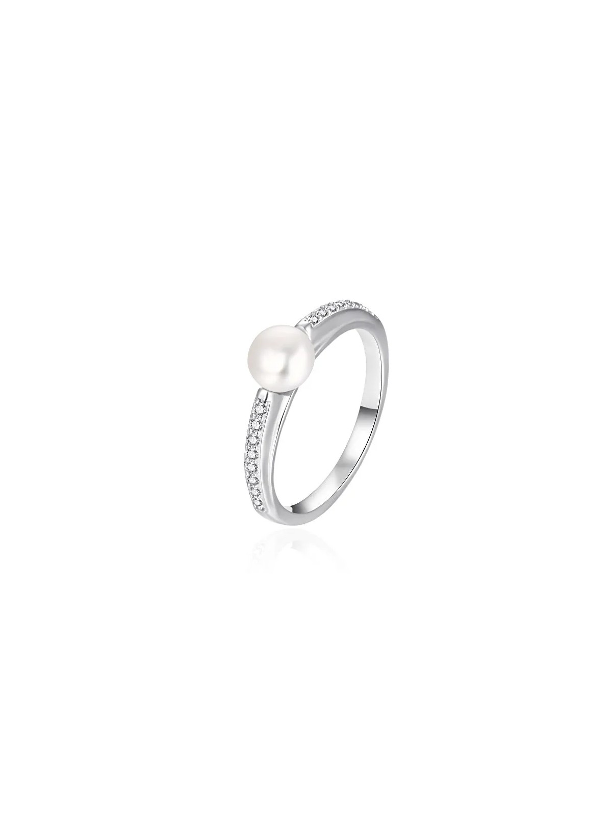 Agato Elegante anello in argento con perla autentica AGT-R08W - Diametro: 52 mm donna