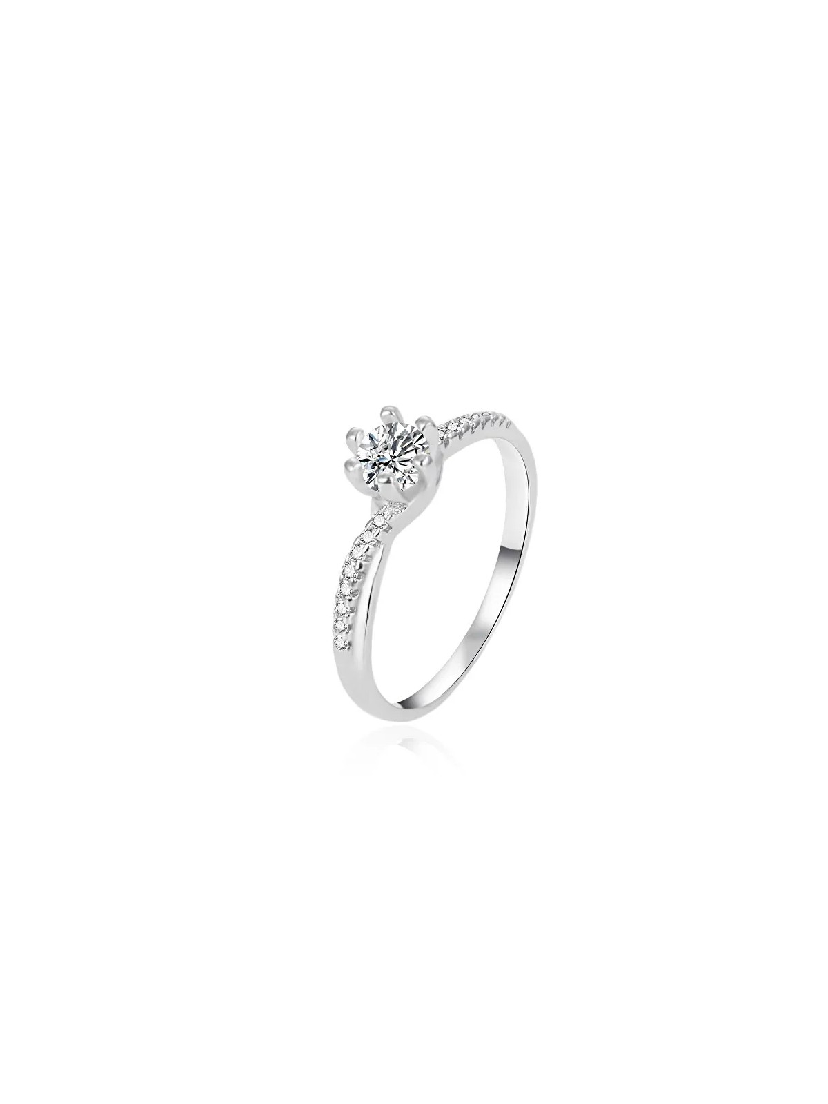 Agato Anello di fidanzamento in argento con zircone AGT-R15W - Diametro: 54 mm donna