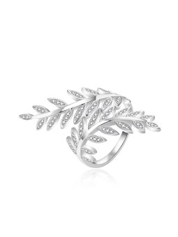Agato Anello distintivo in argento con foglie AGT-R27W - Diametro: 57 mm donna