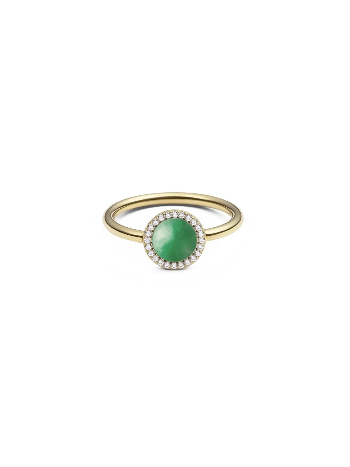 Daniel Wellington Anello placcato oro con giadeite e cristalli Audrey DW0040134 - Diametro: 60 mm donna