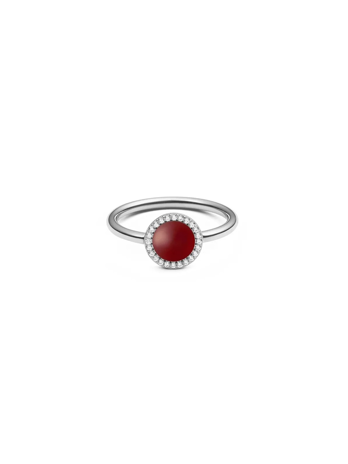 Daniel Wellington Elegante anello con agata rossa e cristalli Audrey DW0040123 - Diametro: 48 mm donna