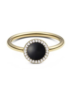 Daniel Wellington Lussuoso anello con agata nera e cristilla Audrey DW0040139 - Diametro: 56 mm donna