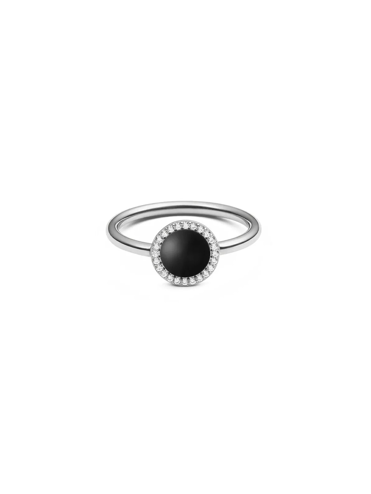 Daniel Wellington Elegante anello con agata nera e cristilla Audrey DW0040138 - Diametro: 62 mm donna