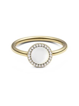 Daniel Wellington Anello placcato oro con madreperla e cristilla Audrey DW0040129 - Diametro: 50 mm donna