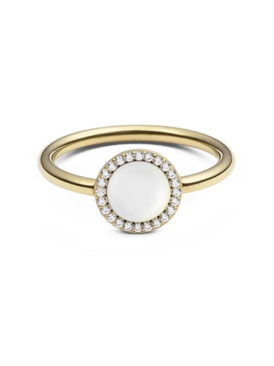 Daniel Wellington Anello placcato oro con madreperla e cristalli Audrey DW0040129 - Diametro: 62 mm donna