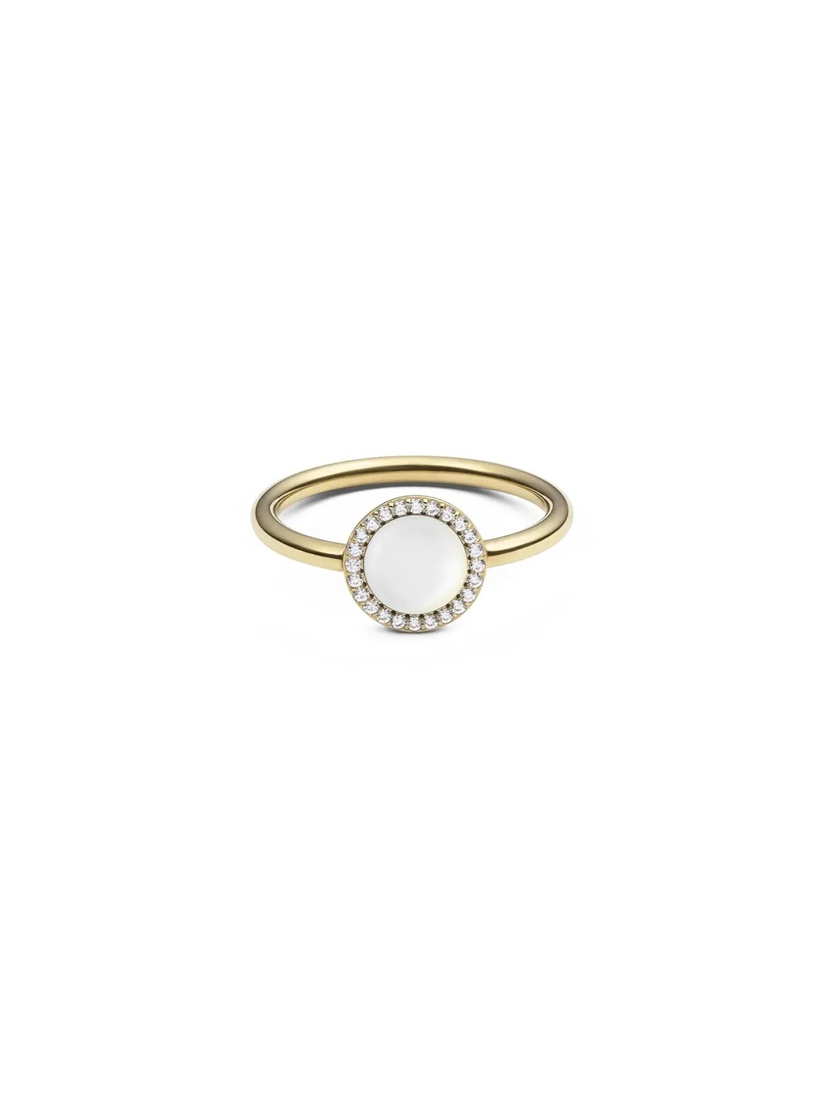 Daniel Wellington Anello placcato oro con madreperla e cristalli Audrey DW0040129 - Diametro: 62 mm donna