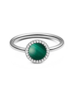 Daniel Wellington Elegante anello con malachite e cristallo Audrey DW00401317 - Diametro: 47 mm donna