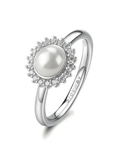 Brosway Anello in argento con zirconi e perla Fancy Infinite White FIW148 - Diametro: 58 mm donna