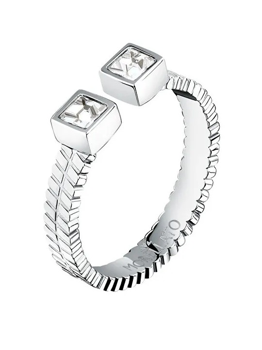 Morellato Anello aperto in acciaio con cristallo Gioia SAVY3901 - Diametro: 54 mm donna