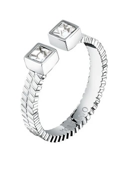 Morellato Anello aperto in acciaio con cristallo Gioia SAVY3901 - Diametro: 58 mm donna