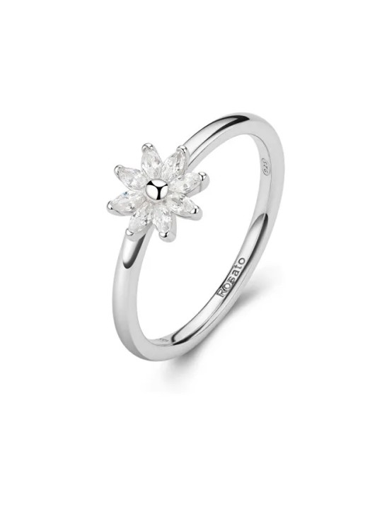 Rosato Grazioso anello in argento con fiore Gaia RZGA80 - Diametro: 52 mm donna