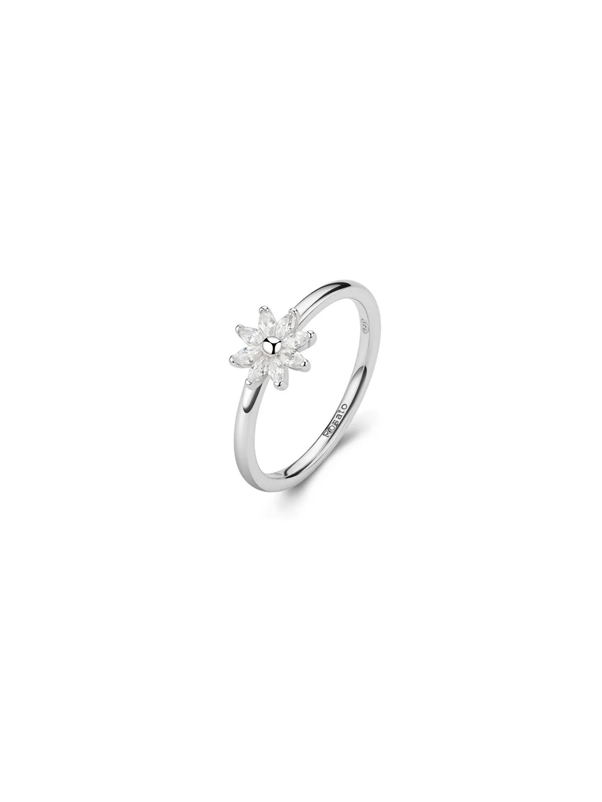 Rosato Grazioso anello in argento con fiore Gaia RZGA80 - Diametro: 52 mm donna