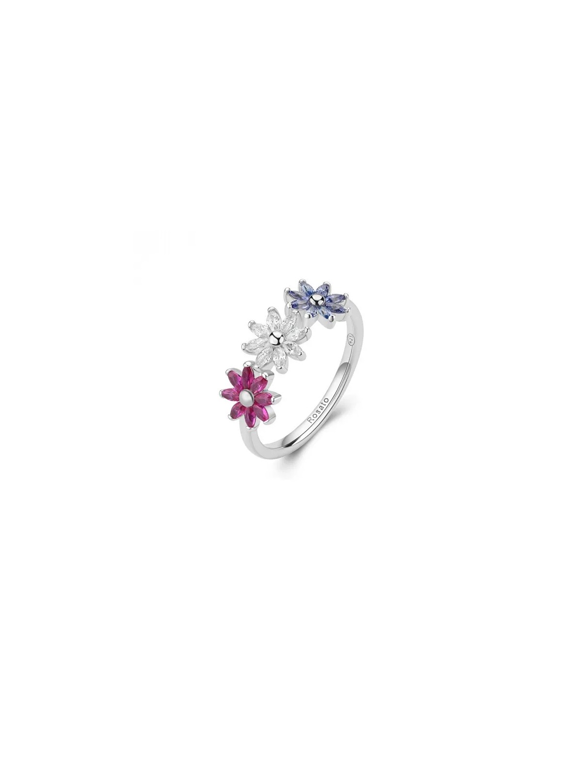Rosato Anello fiore in argento con cubic zirconi Gaia RZGA81 - Diametro: 56 mm donna