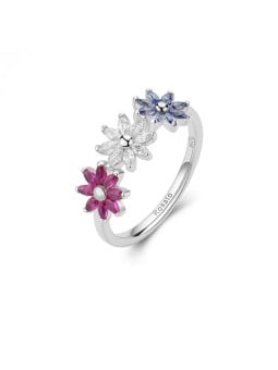 Rosato Anello fiore in argento con cubic zirconi Gaia RZGA81 - Diametro: 58 mm donna