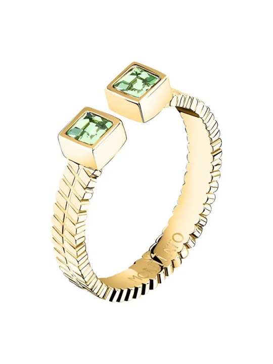 Morellato Anello aperto placcato oro con cristilla verde Gioia SAVY370 - Diametro: 58 mm donna