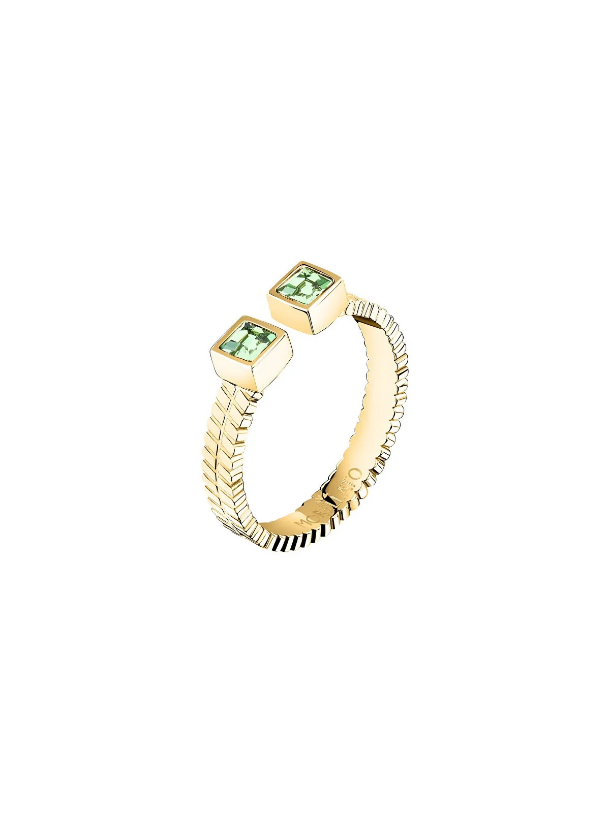 Morellato Anello aperto placcato oro con cristilla verde Gioia SAVY370 - Diametro: 58 mm donna