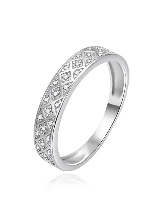 Anello Agato in argento con zirconi trasparenti AGT-R51W - Diametro: 56 mm donna