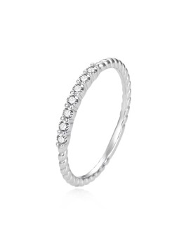 Agato Delicato anello in argento con zirconi AGT-R57W - Diametro: 54 mm donna