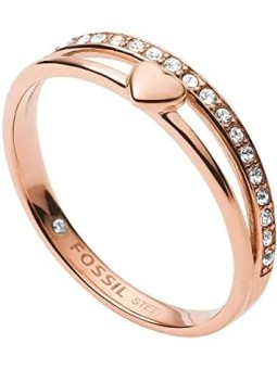 Fossil Anello romantico in bronzo con cristalli JF03460791 - Diametro: 49 mm donna