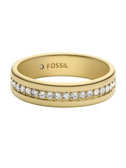 Fossil Anello placcato oro con zirconi cubici Archival JOF01035710 - Diametro: 49 mm donna