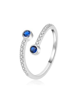 Agato Anello moderno aperto in argento con zirconi AGT-R61BL - Diametro: 52 mm donna