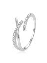 Agato Elegante anello aperto in argento con zirconi AGT-R59W - Diametro: 57 mm donna