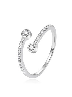 Agato Delicato anello aperto in argento con zirconi AGT-R62W - Diametro: 52 mm donna