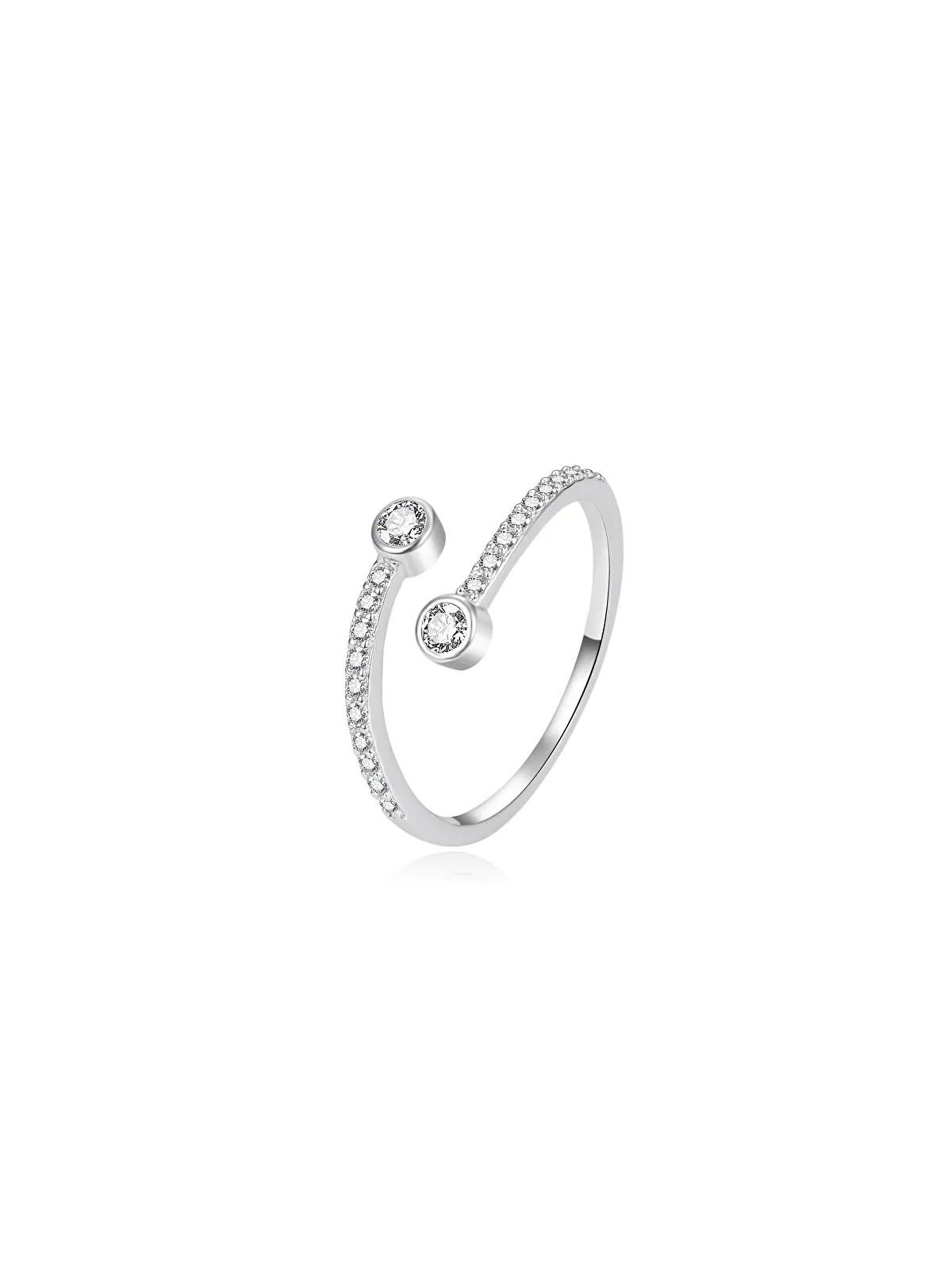 Agato Delicato anello aperto in argento con zirconi AGT-R62W - Diametro: 52 mm donna