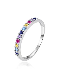 Agato Anello in argento con zirconi colorati AGT-R46C - Diametro: 58 mm donna