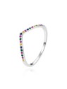 Agato Elegante anello in argento con zirconi colorati AGT-R58C - Diametro: 54 mm donna