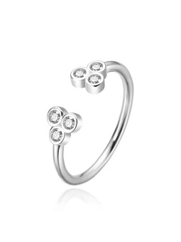 Agato Anello aperto in argento con zirconi AGT-R68W - Diametro: 57 mm donna