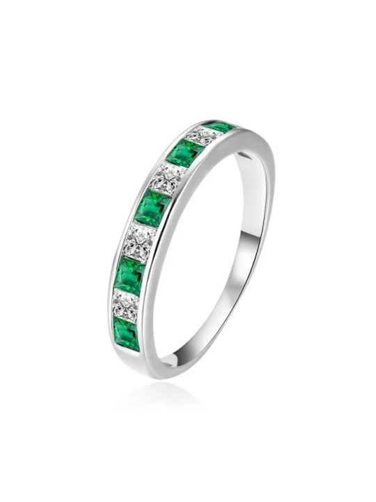 Agato Anello di lusso in argento con zirconi AGT-R47GR - Diametro: 58 mm donna