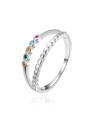 Agato Anello doppio in argento con zirconi colorati AGT-R48C - Diametro: 62 mm donna