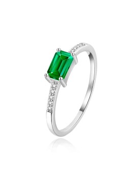 Agato Elegante anello in argento con zirconi scintillanti AGT-R64GR - Diametro: 58 mm donna