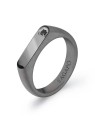 S'Agapõ Anello da uomo in acciaio con zircone nero Tag Me Too STG34 - Diametro: 67 mm uomo